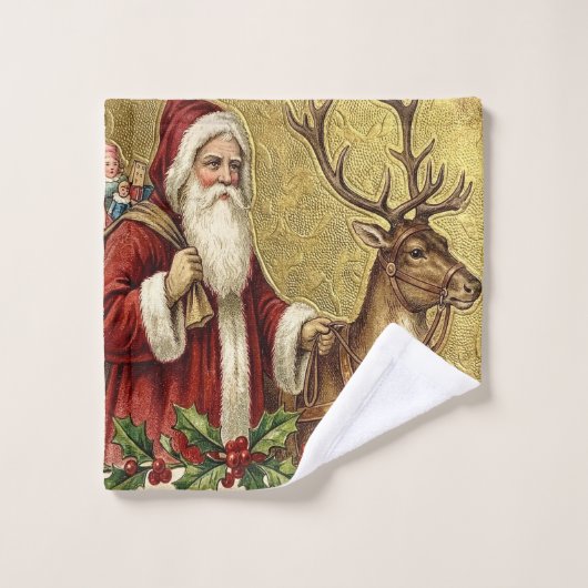 Een vrolijk kerstfeest bad handdoek (Wasdoekje)