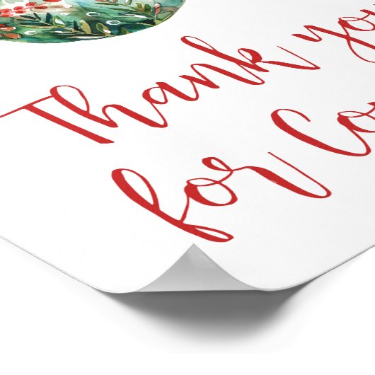 Een vrolijk kerstfeest, bedankt voor uw komst poster (Hoek)