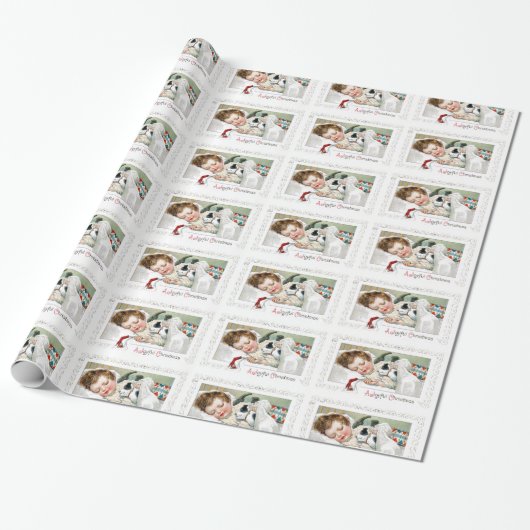 Een vrolijk kerstfeest cadeaupapier (Uitgerold)