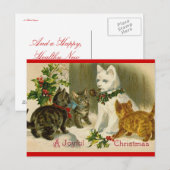 Een vrolijk kerstfeest en een gelukkig en gezond n feestdagenkaart (Voorkant / Achterkant)