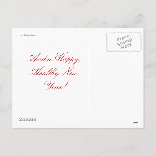 Een vrolijk kerstfeest en een gelukkig en gezond n feestdagenkaart (Achterkant)