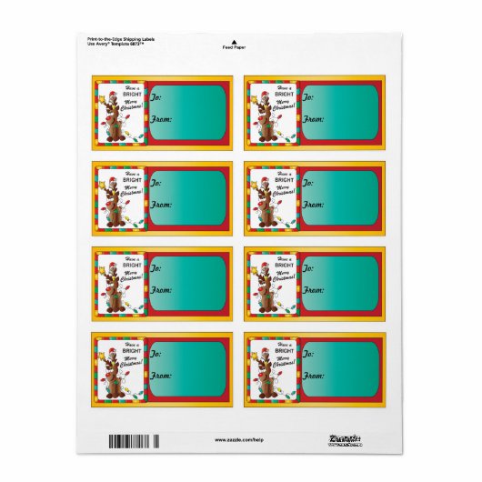 Een vrolijk kerstfeest etiket (Full Sheet)