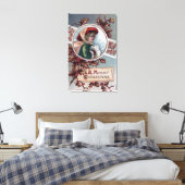 Een vrolijk kerstfeest in Winter Apparel Canvas Afdruk (Insitu (Slaapkamer))