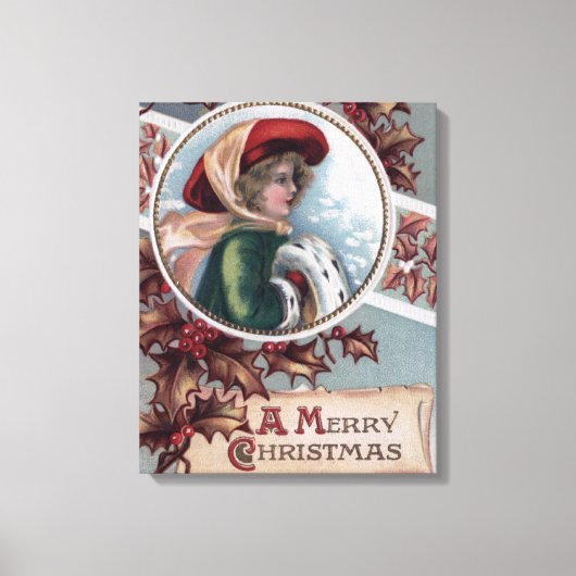 Een vrolijk kerstfeest in Winter Apparel Canvas Afdruk (Voorkant)