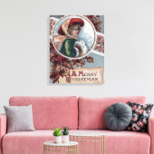 Een vrolijk kerstfeest in Winter Apparel Canvas Afdruk (Insitu (Woonkamer))