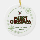 Een vrolijk kerstfeest keramisch ornament (Voorkant)
