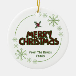 Een  vrolijk kerstfeest keramisch ornament