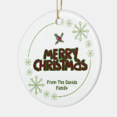 Een vrolijk kerstfeest keramisch ornament (Links)