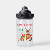 Een vrolijk kerstfeest met mama Fox en Baby Fox Waterfles (Achterkant)