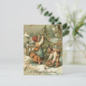 Een vrolijk kerstfeest oud feestdagenkaart (Staand voorkant)