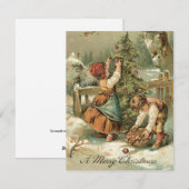 Een vrolijk kerstfeest oud feestdagenkaart (Voorkant / Achterkant)