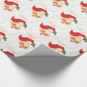 Een vrolijk kerstfeest, retro santa cadeaupapier (Hoek)