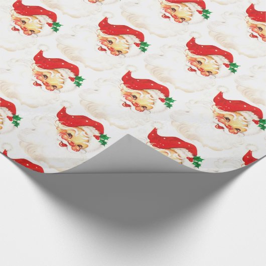 Een vrolijk kerstfeest, retro santa cadeaupapier (Hoek)
