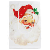 Een vrolijk kerstfeest, retro santa medium cadeauzakje (Achterkant)