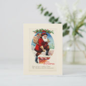 Een vrolijk kerstfeest  Santa Briefkaart (Staand voorkant)