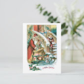 Een vrolijk kerstfeest - Santa levert speelgoed Feestdagenkaart (Staand voorkant)