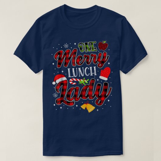 Een vrolijk kerstfeest voor de Lunch Lady T-shirt (Design voorkant)