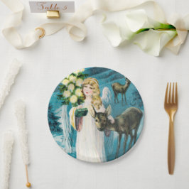 Een vrolijk kerstfeestartikel met Borden Papieren Bordje