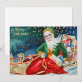 Een vrolijk kerstkind met Vintage kerstman Feestdagenkaart (Voorkant / Achterkant)