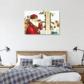 Een vrolijk kerstman door Ellen Clapsaddle Canvas Afdruk (Insitu (Slaapkamer))