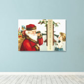 Een vrolijk kerstman door Ellen Clapsaddle Canvas Afdruk (Insitu (Houten vloer))