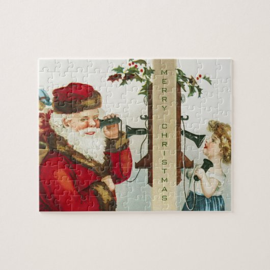 Een vrolijk kerstman door Ellen Clapsaddle Legpuzzel (Horizontaal)