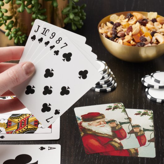 Een vrolijk kerstman door Ellen Clapsaddle Pokerkaarten (Insitu)