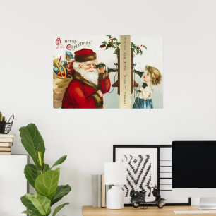 Een vrolijk kerstman door Ellen Clapsaddle Poster