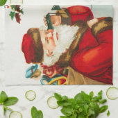 Een vrolijk kerstman door Ellen Clapsaddle Theedoek (Gevouwen)