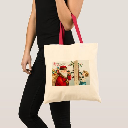 Een vrolijk kerstman door Ellen Clapsaddle Tote Bag (Voorkant (product))