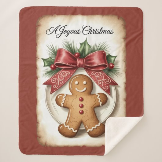 Een Vrolijk Kerstmis Sherpa Deken (Voorkant)