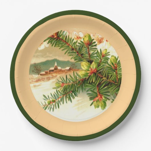 Een vrolijk kerstpapier Bord (Voorkant)