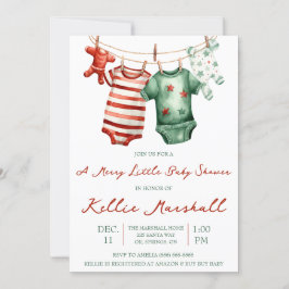 Een vrolijk klein Baby shower, Baby waslijn Kaart