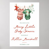 Een vrolijk klein Baby shower, babykleding welkom Poster (Voorkant)