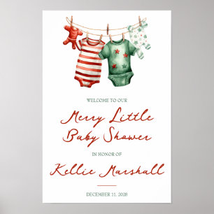 Een vrolijk klein Baby shower, babykleding welkom Poster