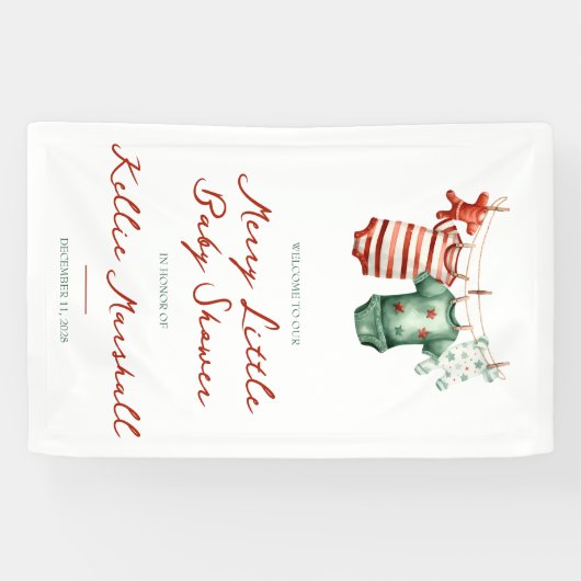 Een vrolijk klein Baby shower, babykleding welkom Spandoek (Horizontaal)