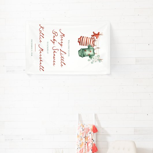 Een vrolijk klein Baby shower, babykleding welkom Spandoek (Insitu)
