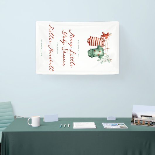 Een vrolijk klein Baby shower, babykleding welkom Spandoek (Beurs)