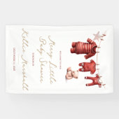 Een vrolijk klein Baby shower, babykleding welkom Spandoek (Horizontaal)