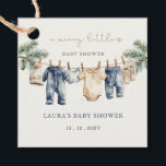 Een vrolijk klein Baby shower Christmas Boy Shower Bedankjes Labels<br><div class="desc">A Merry Little Baby shower Christmas Blue Baby Boy Baby shower Favoriet Tags</div>