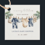 Een vrolijk klein Baby shower Christmas Boy Shower Bedankjes Labels<br><div class="desc">A Merry Little Baby shower Christmas Blue Baby Boy Baby shower Favoriet Tags</div>