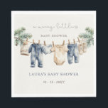Een vrolijk klein Baby shower Christmas Boy Shower Servet<br><div class="desc">Een vrolijk klein Baby shower Christmas Blue Baby Boy Baby shower servetten</div>