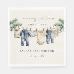 Een vrolijk klein Baby shower Christmas Boy Shower Servet