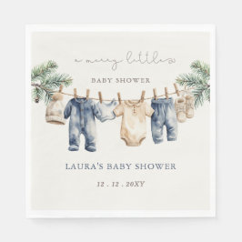 Een vrolijk klein Baby shower Christmas Boy Shower Servet