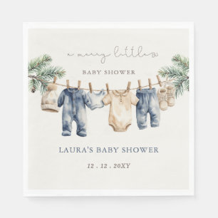 Een vrolijk klein Baby shower Christmas Boy Shower Servet