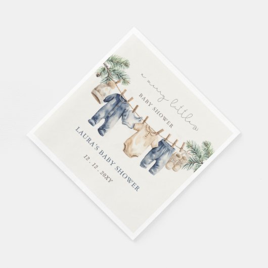 Een vrolijk klein Baby shower Christmas Boy Shower Servet (Hoek)
