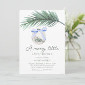 Een vrolijk klein Baby shower | Jongen Baby shower Kaart (Staand voorkant)