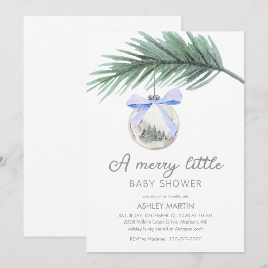 Een vrolijk klein Baby shower | Jongen Baby shower Kaart (Voorkant / Achterkant)