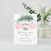 Een vrolijk klein Baby shower | Kerstdouche Briefkaart (Staand voorkant)