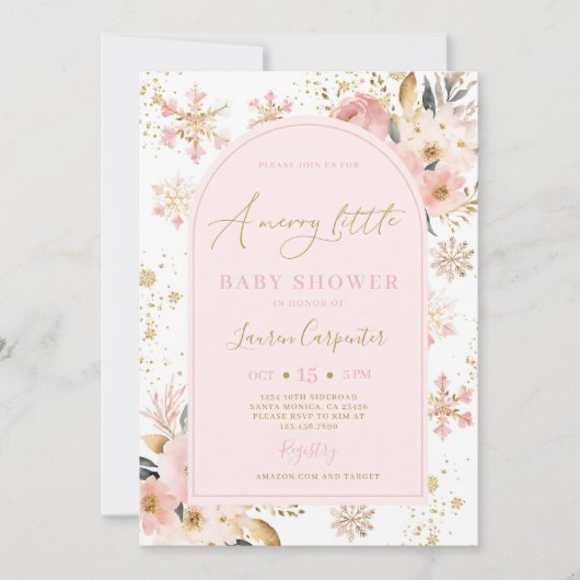 Een vrolijk klein Baby shower meisje Kaart (Voorkant)